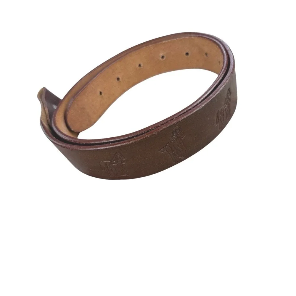 Vintage Brown Leather Horse Belt Size 36 Made in Mexico Western Equestrian